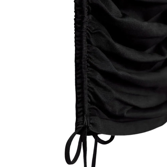 ZARA | Black | RUCHED SEAMLESS DRESS - Picture 4 of 11